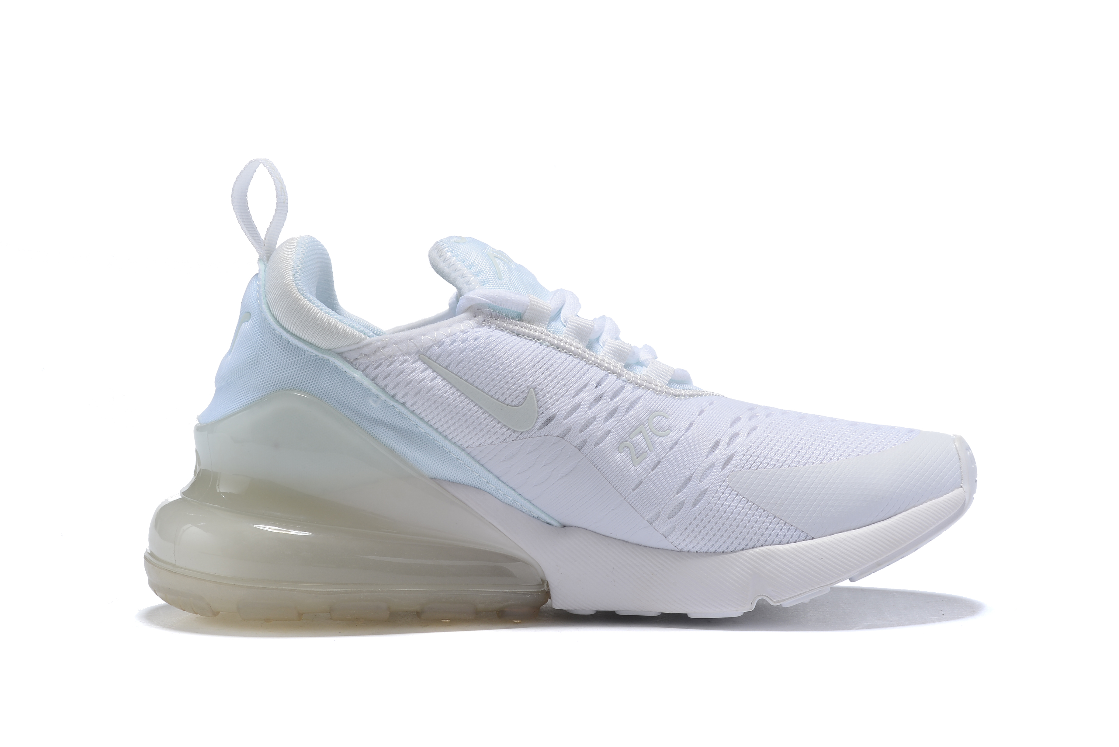 Women Nike Air Max 270 Midnight All White Shoes - Click Image to Close